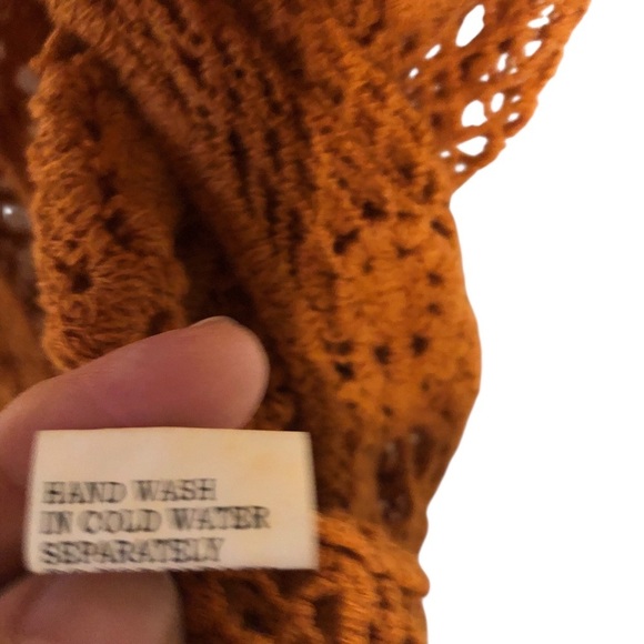 Kontrol Contemporary Boho Crochet Vest Sz S Sienna Brown Fringe Western Festival - Picture 8 of 10